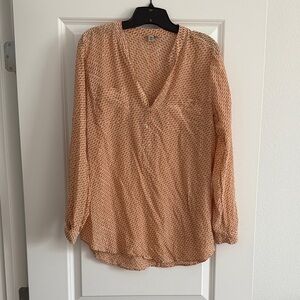 Lucky Brand Orange Geometric Blouse